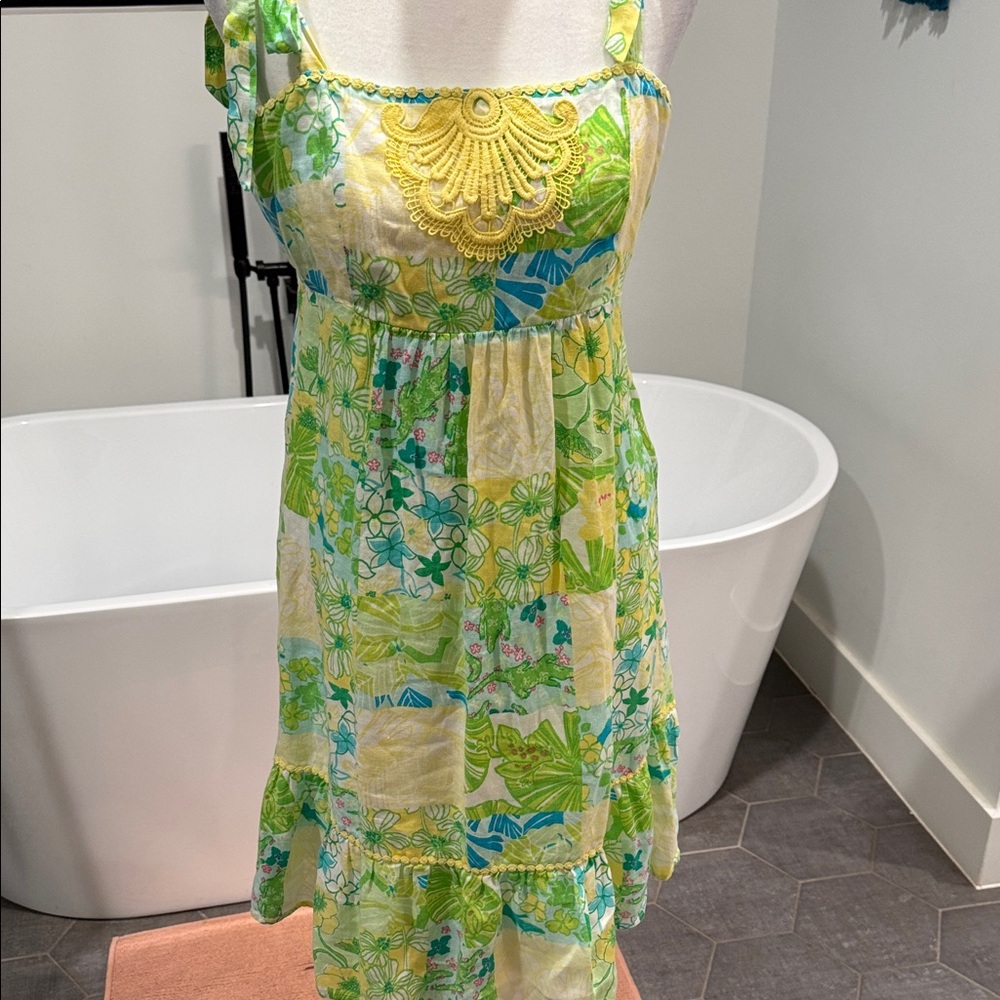 Lily Pulitzer Yellow and Green Floral Sundress